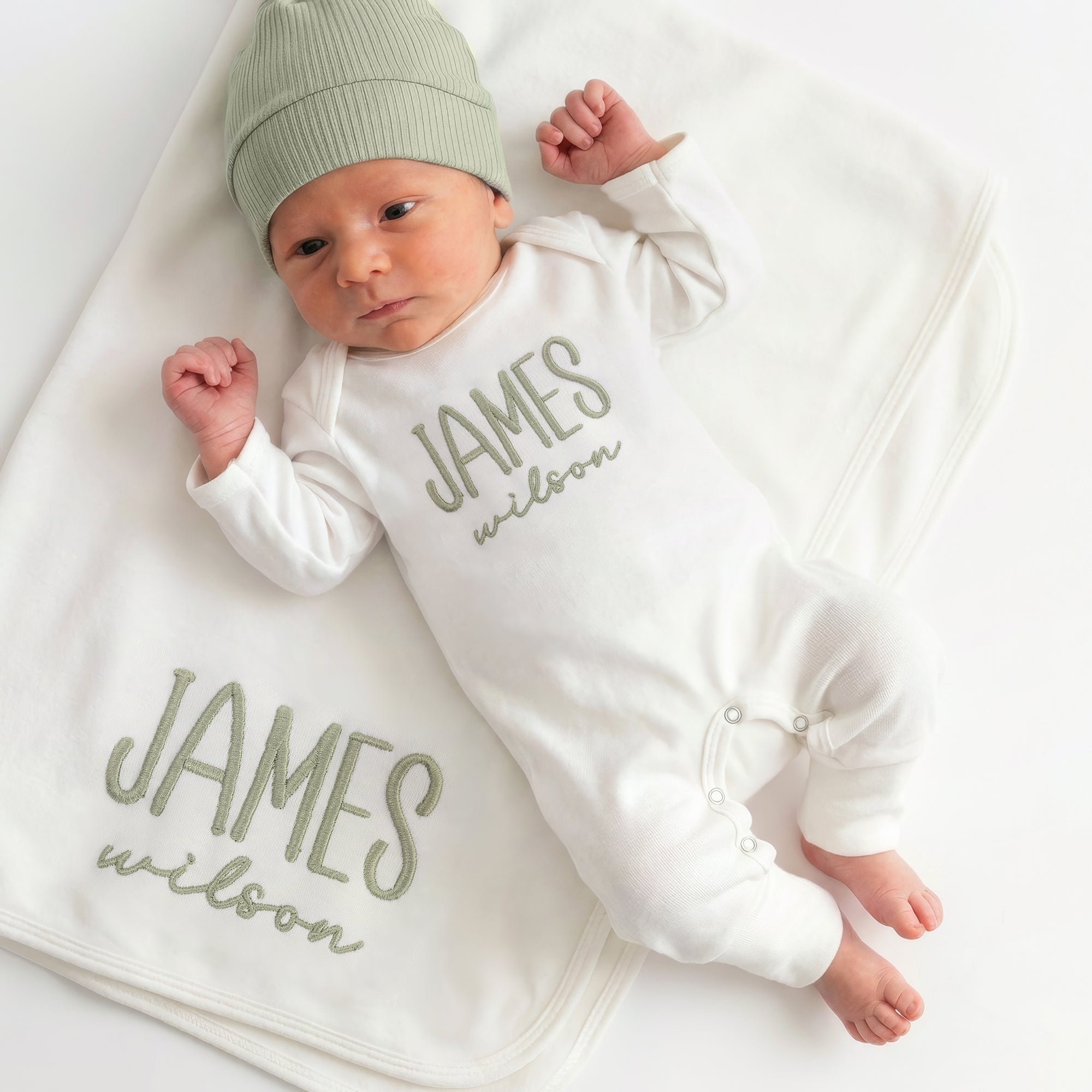 Baby Boy Newborn Coming Home Outfit Embroidered Gift for Baby Shower Organic Cotton Baby Boy Set